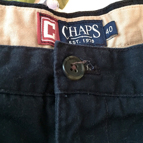 Chaps Navy Classic Chino Shorts (40) - Picture 5 of 9